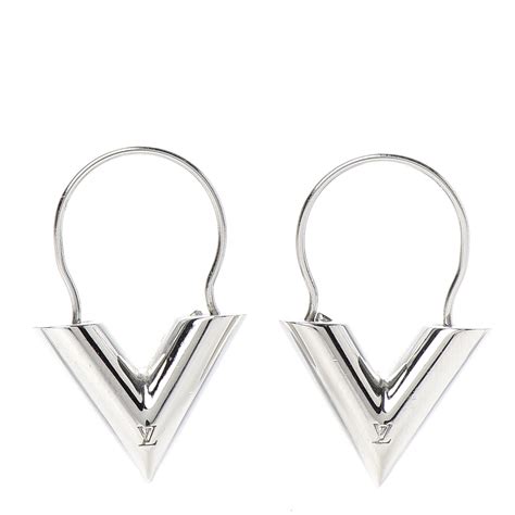 louis vuitton earrings essential v|louis vuitton earrings v silver.